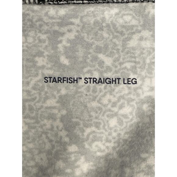 Lands End Pants Womens Medium Black White Starfish Straight Leg Stretch Print - Picture 7 of 10